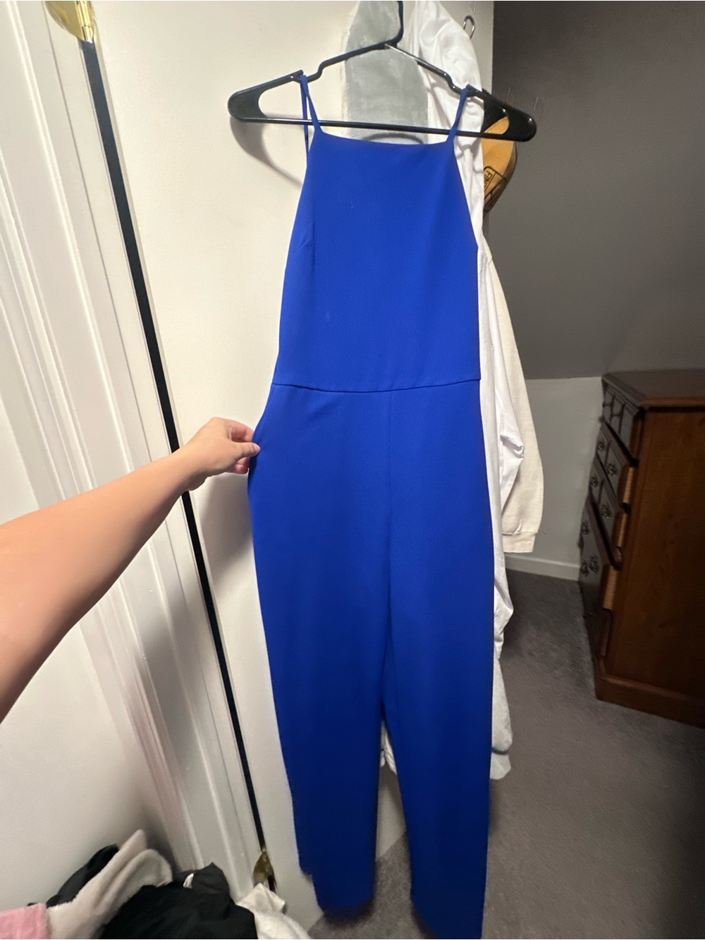 Sleek Royal Blue Halter Jumpsuit